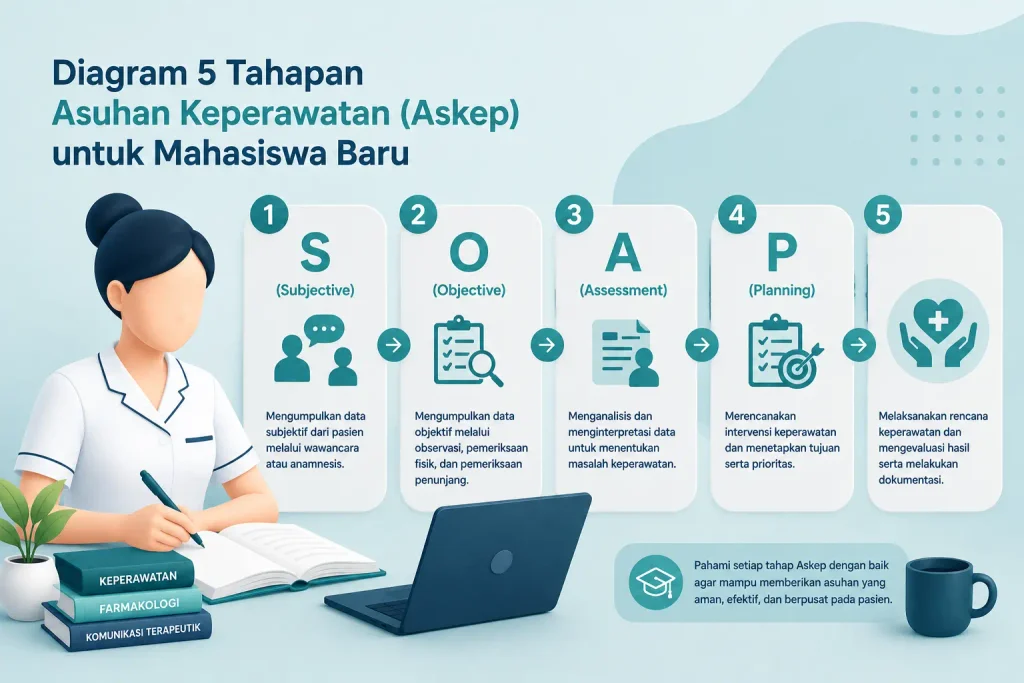 Cara membuat askep: diagram 5 tahapan untuk mahasiswa baru